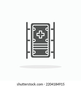 Stretcher Rescue glyph icon. Can be used for digital product, presentation, print design and more.