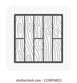 Stretcher or running bond wood floor pattern and texture vector icon. That for paving, laying and construction wood floor or finishing material to decoration both interior and exterior of building.