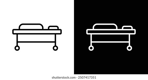 Stretcher thin line vector icon set.