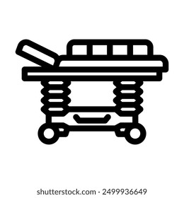 stretcher transport ambulance line icon vector. stretcher transport ambulance sign. isolated contour symbol black illustration