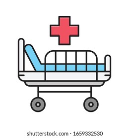 stretcher vector flat color icon 