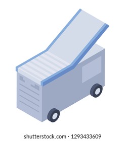 Stretcher vector, hospital bed icon