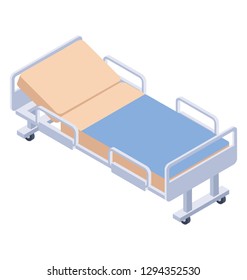 Stretcher vector, hospital bed icon