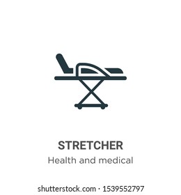 Stretcher vector icon on white background. Flat vector stretcher icon symbol sign from modern health and medical collection for mobile concept and web apps design.