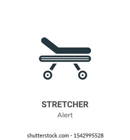 Stretcher vector icon on white background. Flat vector stretcher icon symbol sign from modern alert collection for mobile concept and web apps design.