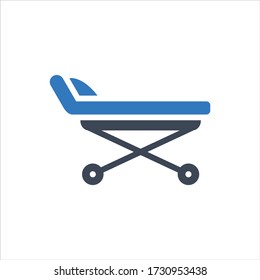 Stretcher vector icon on white background