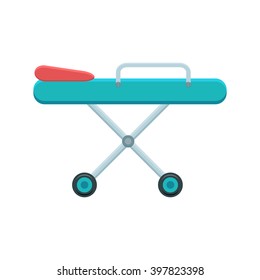 Stretcher vector illustration. Medical and hospital icon. Color icon on white background.