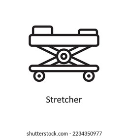 Stretcher  Vector Outline Icon Design illustration. Medical Symbol on White background EPS 10 File