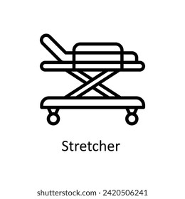 Stretcher vector outline icon style illustration. EPS 10 File