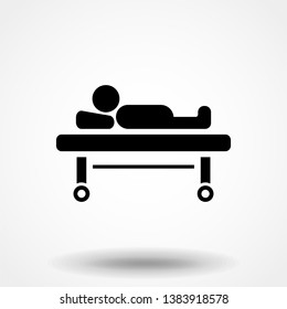 stretcher with wheels icon. vector sign symbol on white background