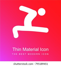 Stretching before exercising red and pink gradient material white icon minimal design