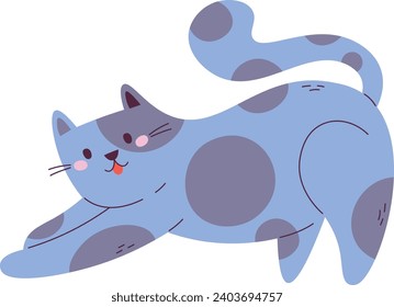 Stretching Cat Pet Vector Illustration