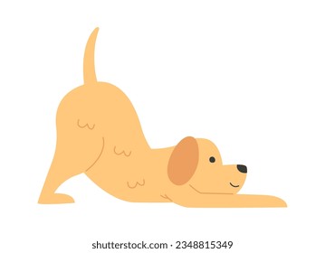 Stretching Dog Animal Vector Illustration