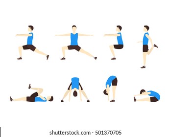 Yoga workout female stretching exercises sport Vector Image