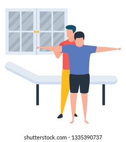 Stretching exercise illustration vector design.
