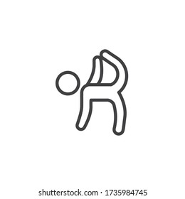 Stretching exercise line icon. linear style sign for mobile concept and web design. Rhythmic gymnastic exercise outline vector icon. Symbol, logo illustration. Vector graphics
