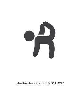 Stretching exercise vector icon. filled flat sign for mobile concept and web design. Rhythmic gymnastic exercise glyph icon. Symbol, logo illustration. Vector graphics