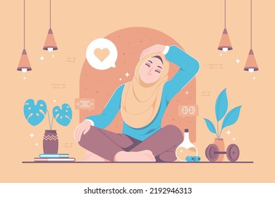 Stretching exercise Yoga concept Illustration