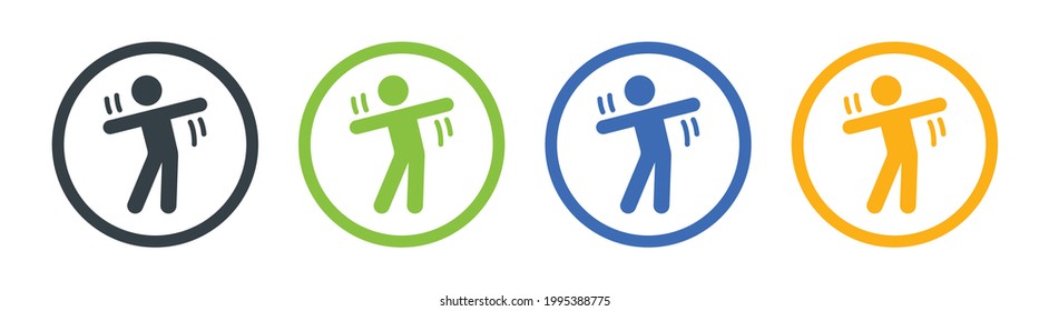 Stretching exercises icon vector illustration.