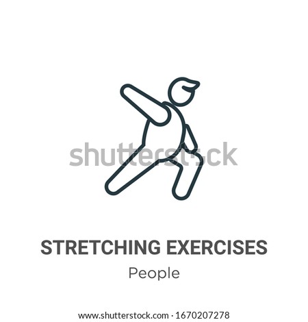 Stretching exercises outline vector icon. Thin line black stretching exercises icon, flat vector simple element illustration from editable people concept isolated stroke on white background