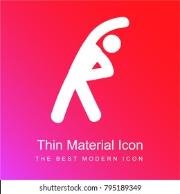 Stretching exercises red and pink gradient material white icon minimal design