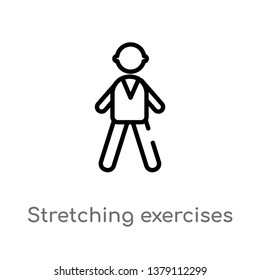 stretching exercises vector line icon. Simple element illustration. stretching exercises outline icon from people concept. Can be used for web and mobile