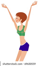 stretching girl