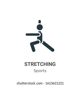 Stretching glyph icon vector on white background. Flat vector stretching icon symbol sign from modern sports collection for mobile concept and web apps design.