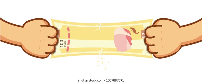 Stretching a hundred Mexican pesos bill to complete expenses