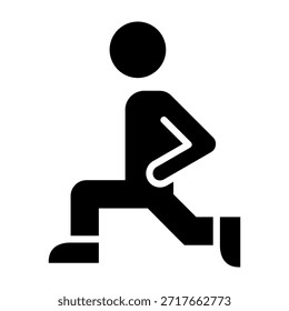 Estiramiento de icono de estilo de glifo Ilustración vectorial