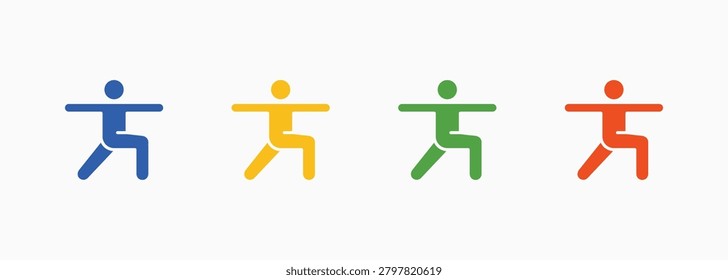 Stretching Icon Set Color Multiple Style Collection Illustration