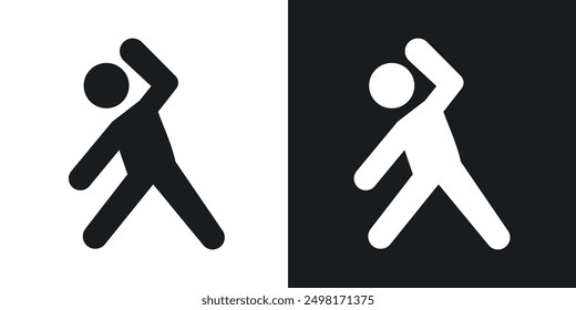 Stretching icon in solid style