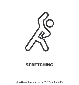 stretching icon. Thin line stretching icon from sport and game collection. Outline vector isolated on white background. Editable stretching symbol can be used web and mobile