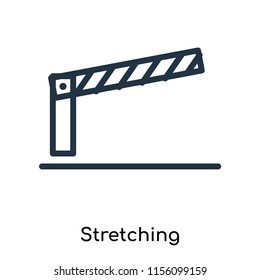 Stretching icon vector isolated on white background. thin symbols or lined elements in outline style