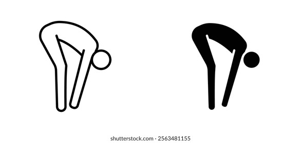 Stretching icons in outline and fill. vector illustration for ui.