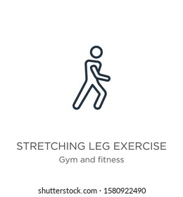 Stretching leg exercise icon. Thin linear stretching leg exercise outline icon isolated on white background from gym and fitness collection. Line vector sign, symbol for web and mobile