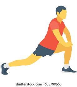 
Stretching Man Color Vector Icon 
