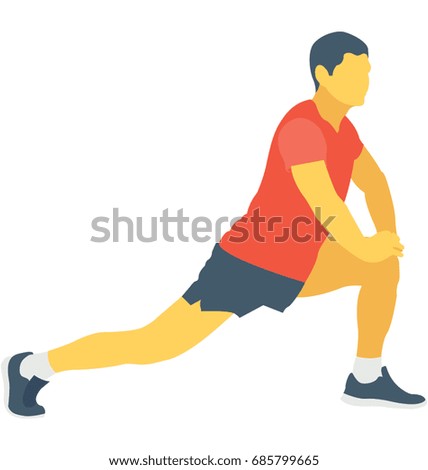 
Stretching Man Color Vector Icon 
