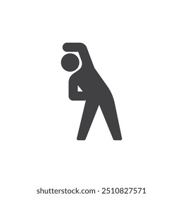 Stretching man vector icon. filled flat sign for mobile concept and web design. Person stretching glyph icon. Flexibility symbol, logo illustration. Vector graphics