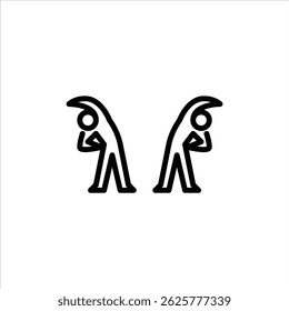 stretching outline icon. workout move line art illustration.