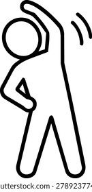 Stretching Person Icon Simple Exercise and Wellness Pictogram