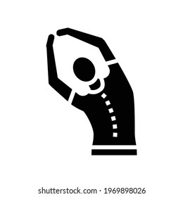 stretching scoliosis glyph icon vector. stretching scoliosis sign. isolated contour symbol black illustration