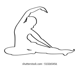 Stretching Silhouette Yoga Girl Stock Vector (Royalty Free) 513265456 ...