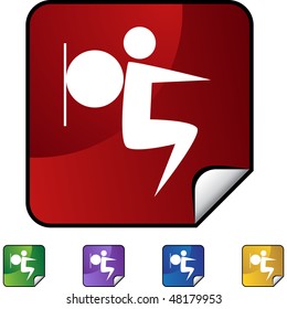 Icono web aislado de la figura de palo de estiramiento en un fondo.