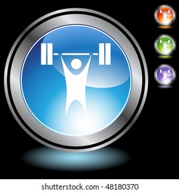 Stretching stick figure isolated web icon on a background.