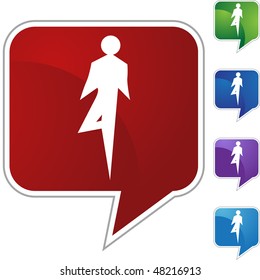 Stretching stick figure isolated web icon on a background.