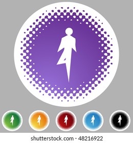 Icono web aislado de la figura de palo de estiramiento en un fondo.