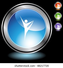 Icono web aislado de la figura de palo de estiramiento en un fondo.