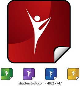 Icono web aislado de la figura de palo de estiramiento en un fondo.