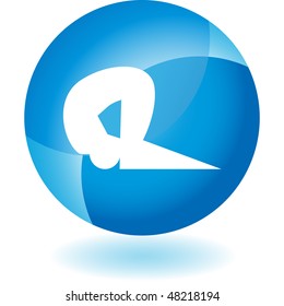 Stretching stick figure isolated web icon on a background.